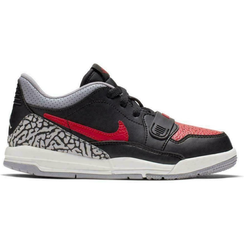 Jordan Kids Low-Top Sneakers in Black, Red, Gray with Elephant Print
